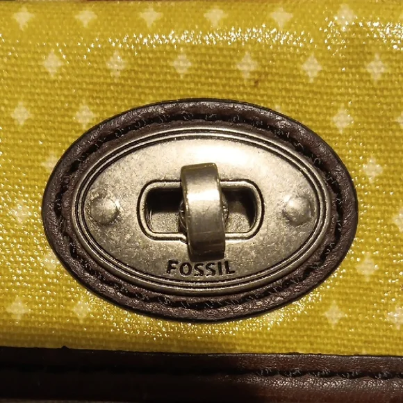 FOSSIL Vintage Key-Per Floral Crossbody Bag PVC Coated Textile Cow Leather - Picture 3 of 9